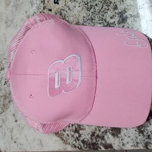 Dale Earnhardt Jr hat snapback Vintage womens race pink flaws On Clasp Puncture